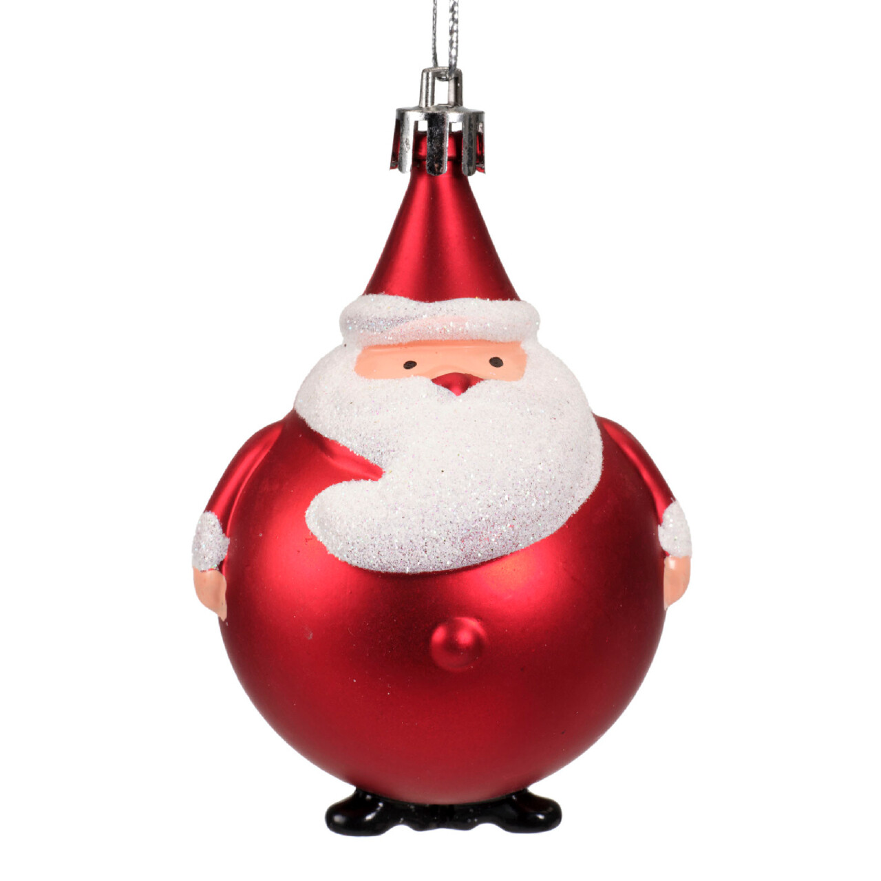 Glob Santa, Decoris, 5.5x8.5 cm, plastic, rosu mat - imagine 6